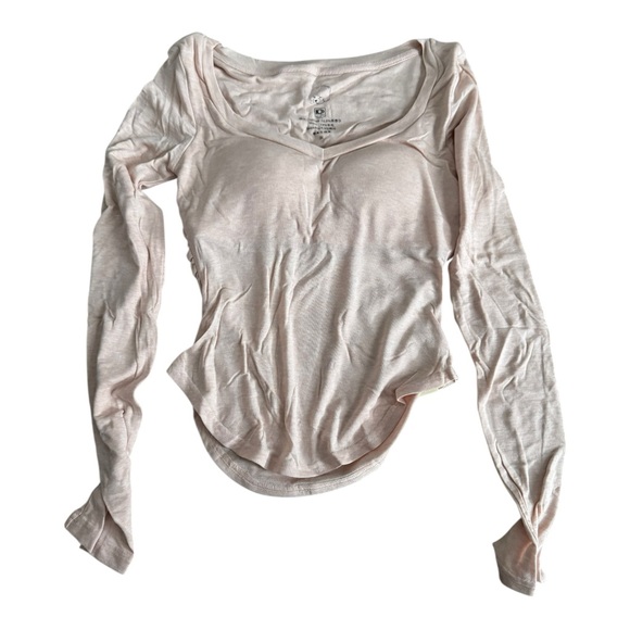 DoggyQin Lyocell Wool Long Sleeve Top w/ Built-In Cups Nude Pink S - Picture 2 of 10